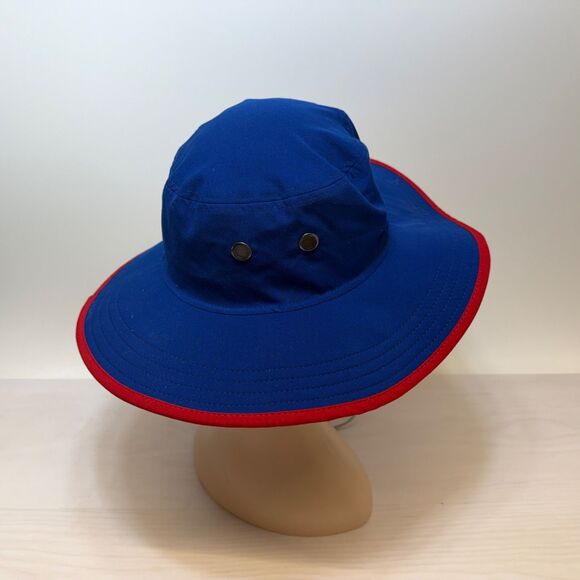 New Era Kansas Jayhawks Royal Basic Panama Bucket Hat Chin Strap Blue - Picture 4 of 7